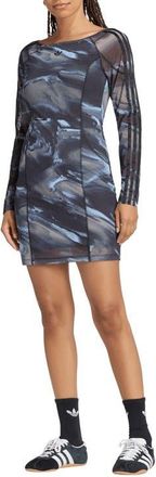 adidas Originals AOP Minidress in Olive/coffee/sky/black at Nordstrom, Size Xx-Large
