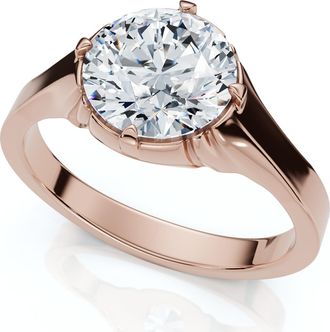 Pompeii3 1 1/2Ct Round Diamond Signet Ring 14k Gold or Platinum Lab Grown