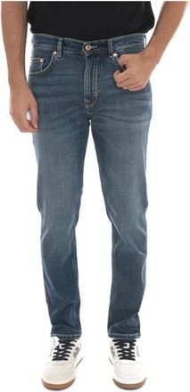 Harmont & Blaine 5-Pocket Slim-fit Jeans - Heren - Slim Fit Jeans - Blauw - W44 - Katoen - Jeans