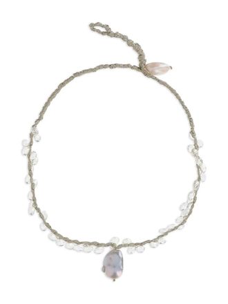 Mela crystal-pendant necklace - Neutrals