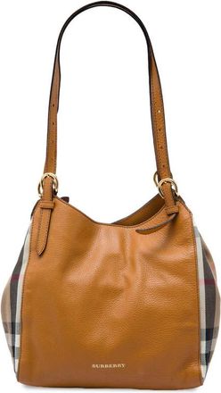Burberry Pre-owned Burberry Small Derby Calfskin and House Check Canvas Canterbury Tote Ladies I6A1TBOS581PTFEH