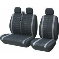 OEM Fundas Universales Para La Mayor&iacute;a De Camiones, Furgonetas Y Autobuses - Asientos Delanteros 1 Y 2 (3 Plazas) - Juego Completo - Tejido Lavable - Gris