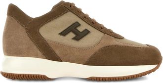 Hogan Interactive logo-patch sneakers - men - Polyamide/Calf Leather/Fabric/Rubber - 8,5 - Brown