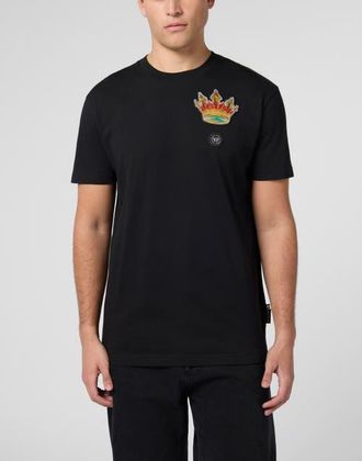 Philipp Plein Round Neck T-Shirt Crown Crystals Men in Black at Nordstrom, Size Xx-Large
