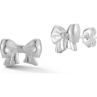 Sphera Milano Bow Stud Earrings in Silver at Nordstrom Rack