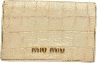 Miu Miu Pre-owned Wallets, female, White, Size: ONE SIZE Pre-owned Leather Wallet