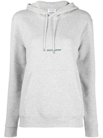 Saint Laurent Hoodie met geborduurd logo - Grijs