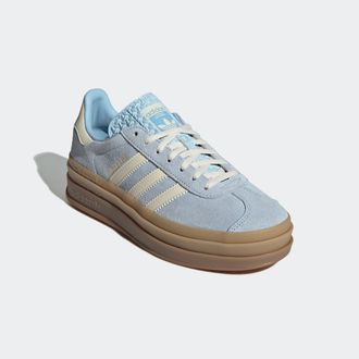 adidas Sneaker ADIDAS ORIGINALS GAZELLE BOLD, Damen, Gr. 37, weiss (clear sky, cream wei&szlig;, gold metallic), Leder, Synthetik, Schuhe Sneaker