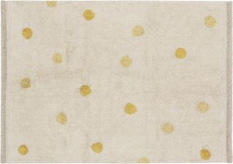 Lorena Canals Polka Dot Fringe Trim Washable Cotton Blend Rug in Natural at Nordstrom, Size Medium