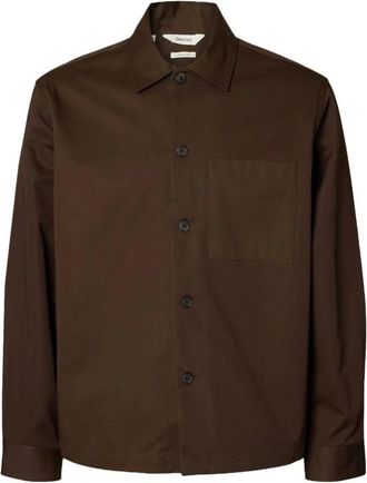 Selected Overhemden, Heren, Bruin, 2Xl, Shirts