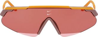 Nike Marquee 66mm Oversize Shield Sunglasses in Monarch/Vermillion at Nordstrom