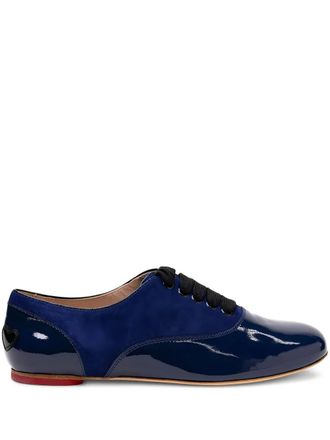 Hogan patent heart detail Oxford shoes - women - Leather/Polyester/Fabric/Wood - 36.5 - Blue