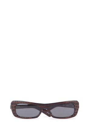 Jacquemus Womens Les Lunettes Capri Darkbrown Calf Leather Occhiali Da Sole Sunglasses