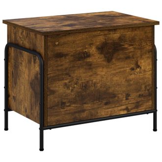 vidaXL Scatola Di Stoccaggio Rovere Fumo 80 X 40 X 49,5 Cm Vidaxl