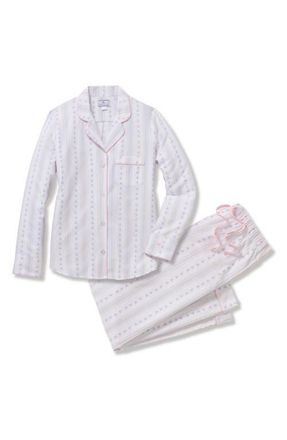 Petite Plume Brushed Cotton Twill Pajamas in White at Nordstrom, Size X-Large