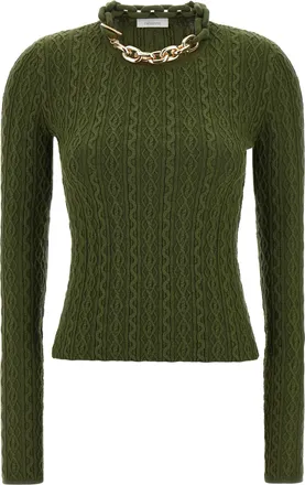 Paco Rabanne Bicolor Wool Womens Cardigan