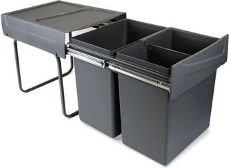 Emuca Cubo De Reciclaje Emuca 8199423 Pl&aacute;stico 40l Gris Antracita