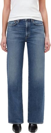 A Gold E Harper Mid Rise Relaxed Straight Jeans In Enroll