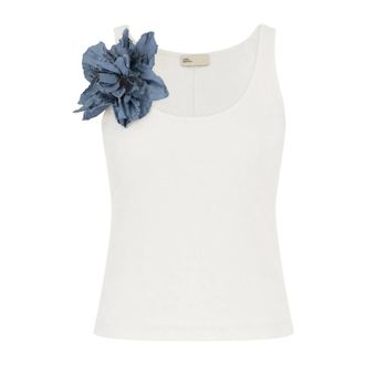 Tory Burch Tops, Dames, Wit, L, Katoen, Ribbed Tank Top