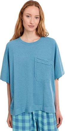 Free People Staycation Sleep T-Shirts Womens Pajama Blissful Blue : LG (Womens 12-14), Cotton/Polyester
