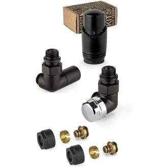 APM Kit V&aacute;lvula De Mobiliario Negro Y Cromado Con V&aacute;lvula Termost&aacute;tica Derecha Apm 135knn 015 M 16 12 Negro