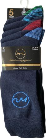 Generic Mens Cotton Rich Mens Socks, Navy Blue, 5 Pairs Pack, UK Size 6-11