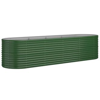 Berkfield Home Garden Raised Bed Powder-coated Steel 296x80x68 cm Green | Size: 296 x 80 x 68 cm