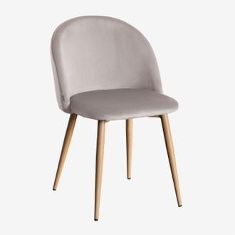 Sklum Sklum - Pack De 2 Sillas De Comedor En Terciopelo Kana Gris Topo