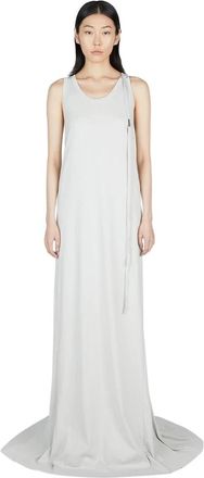 Ann Demeulemeester X-Lange A-lijnjurk - Dames - Avondkleed - Grijs - S - Katoen - Kleedjes