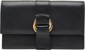 Cartier Black Leather Long Wallet (Tri-Fold) (Pre-Owned)