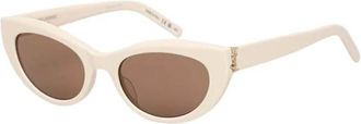 Saint Laurent Zonnebril met kattensnoet - Dames - Accessoires - Beige - Maat: 54 MM