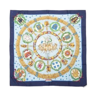 Herm&egrave;s Pre-owned Scarves, female, Multicolor, Size: ONE SIZE Pre-owned Carre 90 Scarf