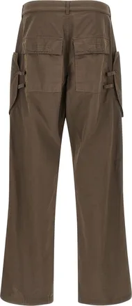 Rick Owens Mens Brown Cotton Cargo Pants