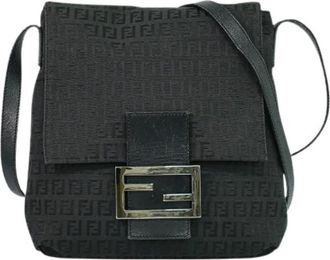 Fendi Pre-owned Cross Body Bags, female, Black, Size: ONE SIZE Pre-owned Canvas Cross Body Bag