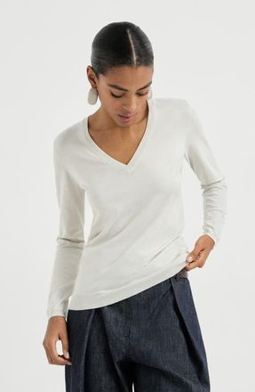 Brunello Cucinelli Cashmere and silk sweater in Rice at Nordstrom, Size Xx-Small Eu
