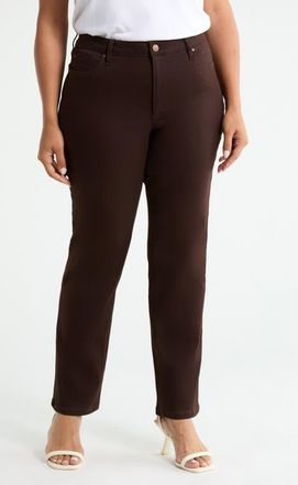 Jones New York Lexington Straight Leg Jeans in Coffee Bean at Nordstrom, Size 14W