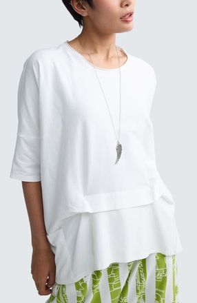 Luukaa D'Celli Solene Layered Jersey Tunic in Ecru at Nordstrom, Size X-Large