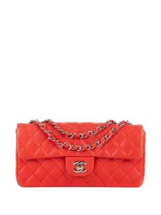 Chanel quilted perforated bag - women - Lamb Skin - One Size - Red