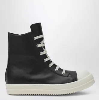 Rick Owens High black/white leather trainer