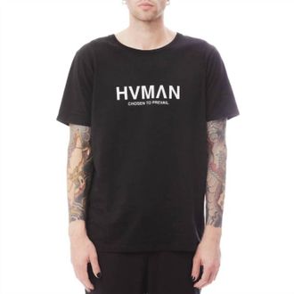 HVMAN Mens Basic Logo Crew Neck Tee In Black