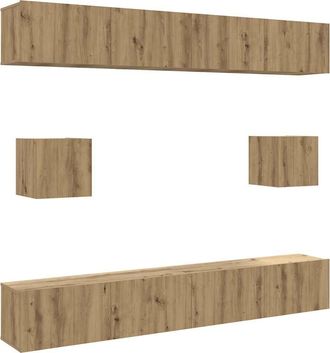 vidaXL Vidaxl - Set Mobile Tv 6 Pz Montato A Parete Rovere In Legno Multistrato