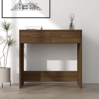 vidaXL Escritorio De Madera De Ingenier&iacute;a Roble Marr&oacute;n 80x40x75 Cm Vidaxl