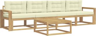 vidaXL Conjunto De Sof&aacute;s De Exterior 4 Uds. Blanco Y Crema Vidaxl