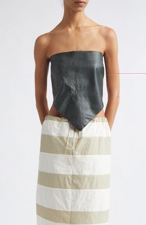Paloma Wool Alba Leather Scarf Top in Khaki at Nordstrom, Size X-Small/small