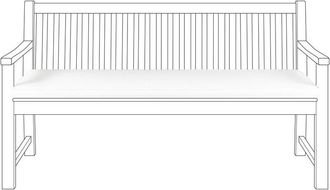 Beliani Beliani - Coj&iacute;n Para Banco De Jard&iacute;n Asiento Para Exterior Poli&eacute;ster Impermeable 152 Cm Blanco Vivara