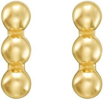 Tresorra 14K Yellow Gold Beaded Bar Stud Earrings