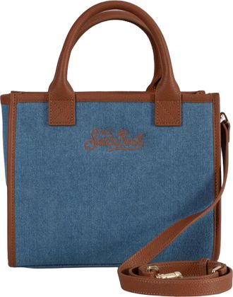 MC2 Saint Barth Womens Shoulder Bag Vanity Midi Denim Leather Cow