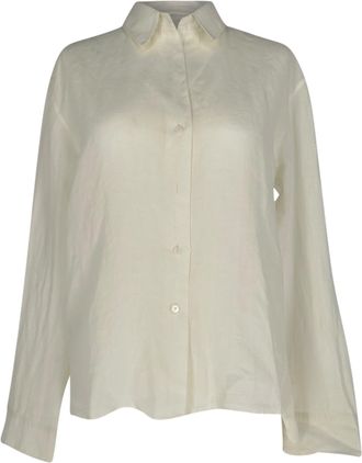 Jil Sander Button-Down Shirt in White Linen