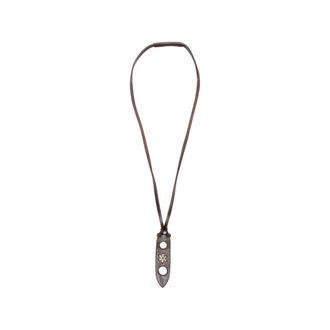 Eraldo Flower-embroidered Leather Glasses Necklace