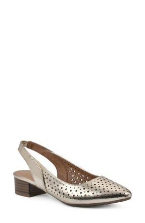 White Mountain Boronic Slingback Pump in Lt.gold/Met/Smooth at Nordstrom Rack, Size 6.5